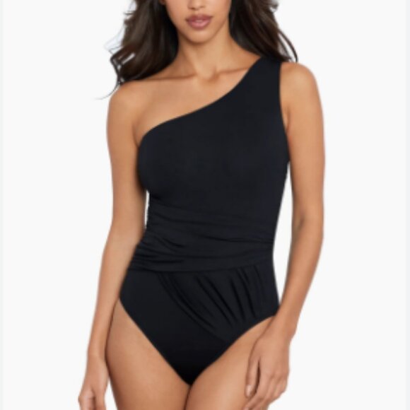 Magicsuit Plot Twist Nessa One Shoulder Classic Black One Piece Swimsuit Size 16 - Picture 1 of 11